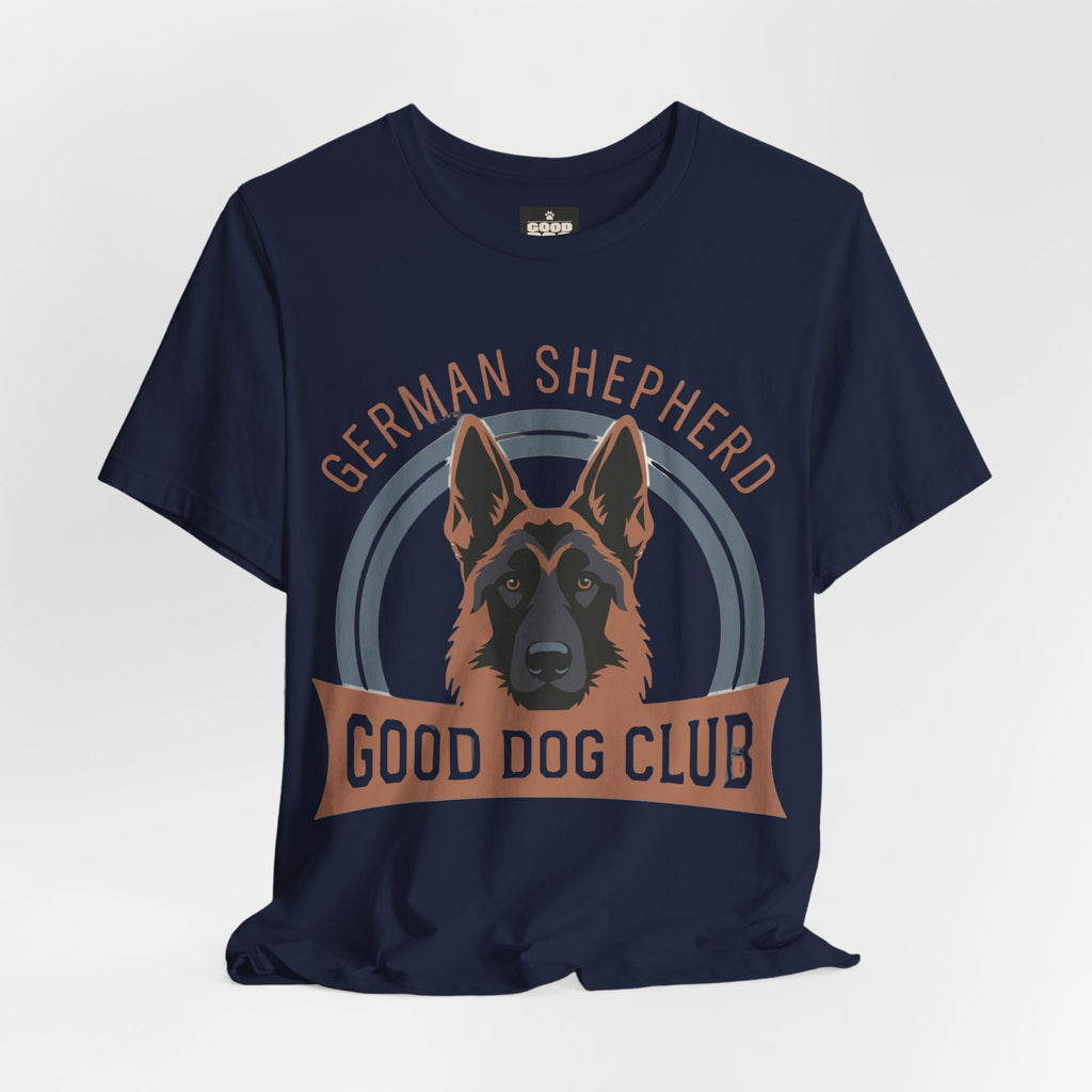 German Shepherd Tee — "Good Dog Club" Graphic T-Shirt