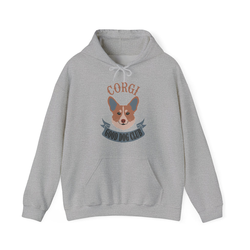 Corgi Hooded Sweatshirt - 'Good Dog Club' Cute Corgi Graphic Hoodie