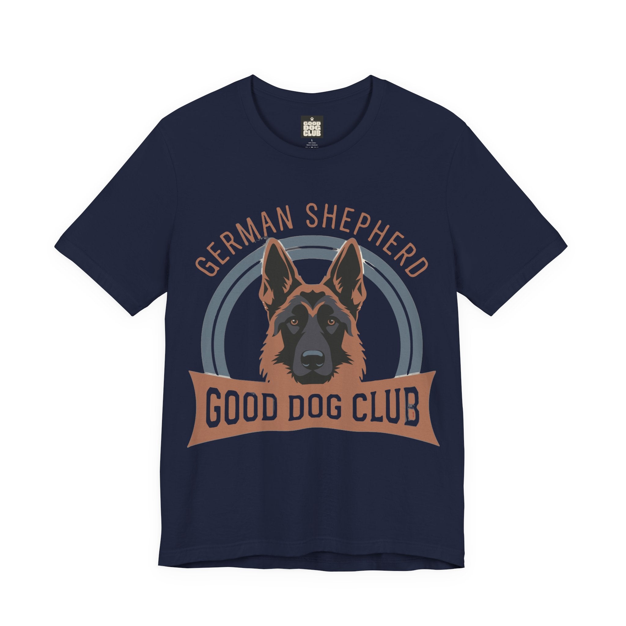 German Shepherd Tee — "Good Dog Club" Graphic T-Shirt