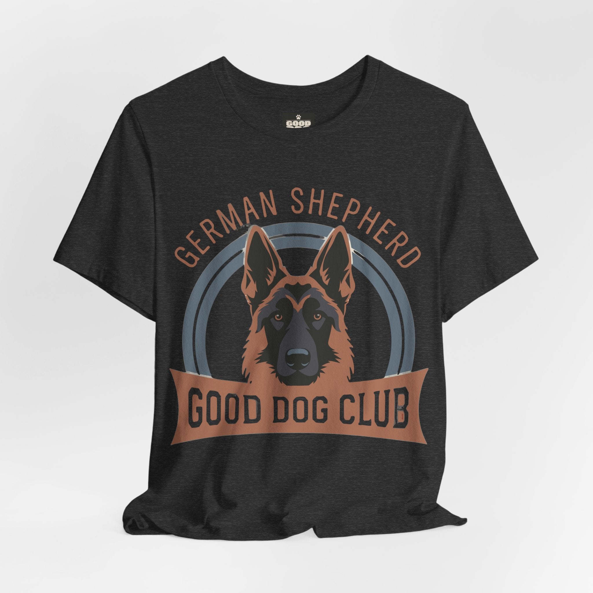 German Shepherd Tee — "Good Dog Club" Graphic T-Shirt