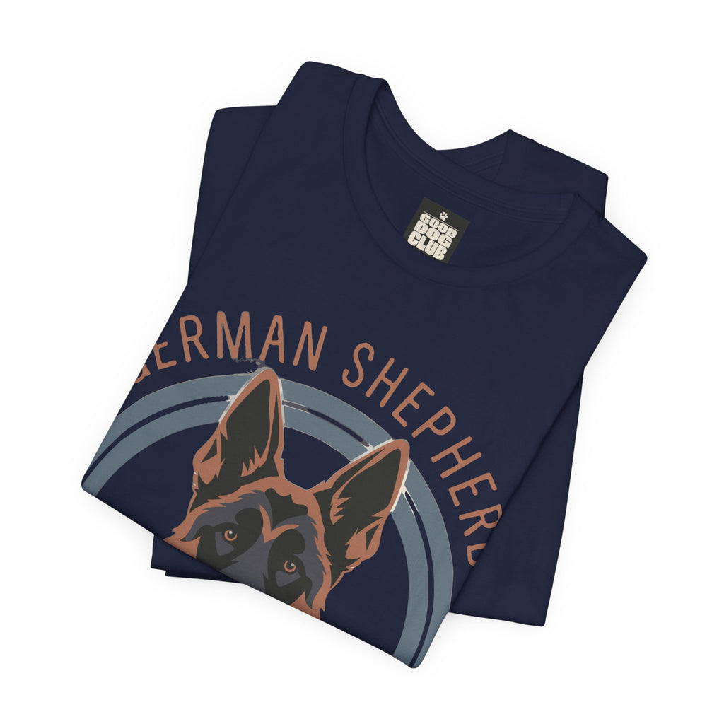 German Shepherd Tee — "Good Dog Club" Graphic T-Shirt